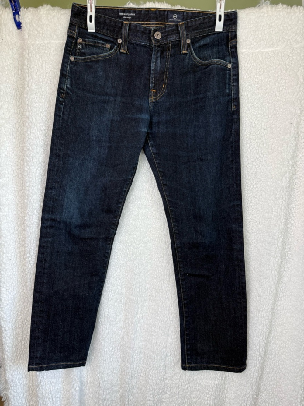 Ag Adriano Goldschmied Dark Indigo Slim Straight Jeans